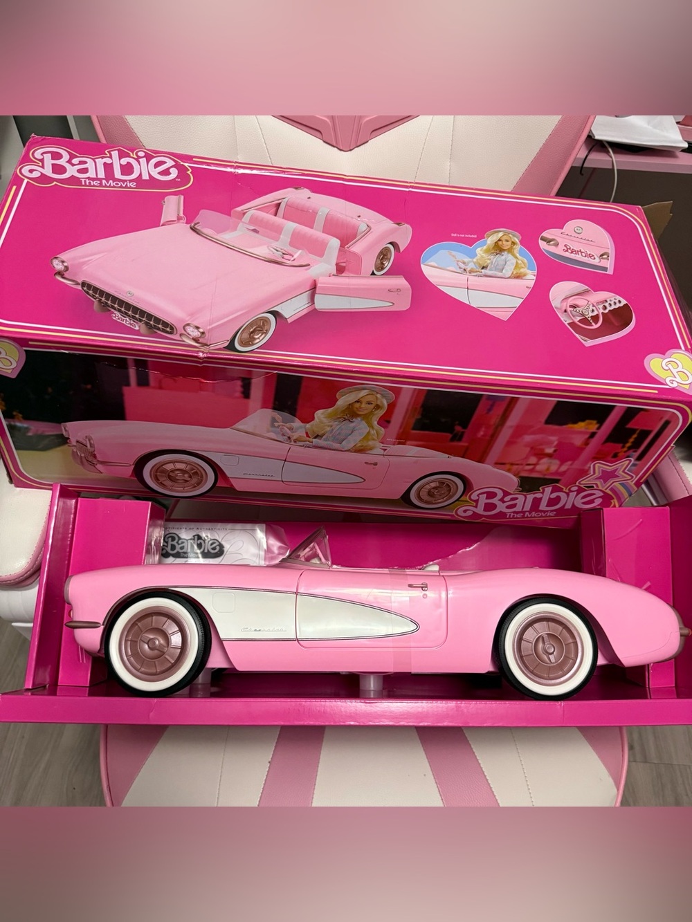 Barbie The Movie Collectible Car, Pink Corvette Convertible 22 inches